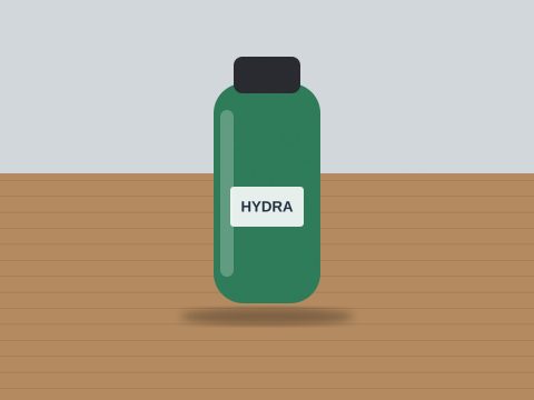 Green water bottle