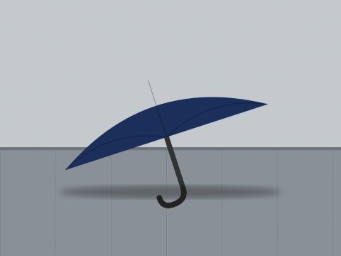 Blue folding umbrella